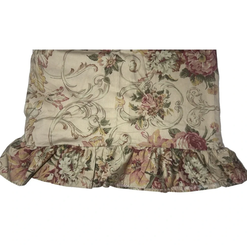 Ralph Lauren Pillowcase Set Guinevere Aragon Ruffled‎ Standard Vtg Floral Sateen